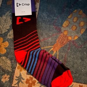 Men's Striped Socks - Black, Red, Purple